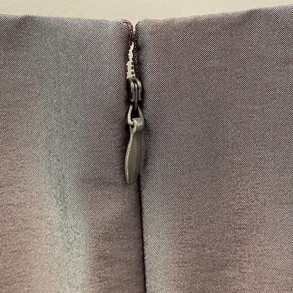 Evan Picone Size 6 Cocktail Dress | Y2K Draped Peplum, Taupe Silver Elegant Vibe - Picture 7 of 8